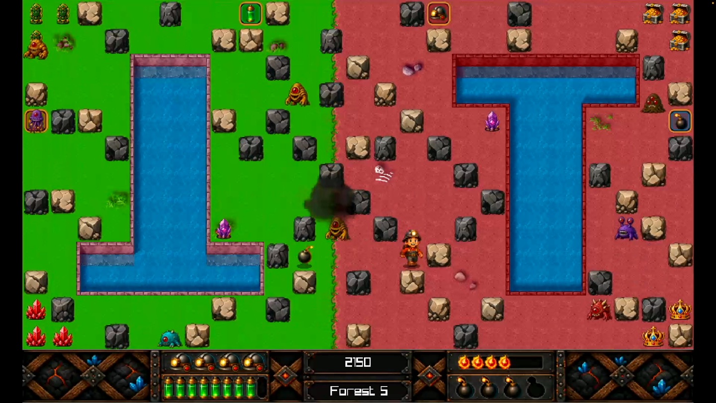 CaveRace 2 gameplay in a forest cave