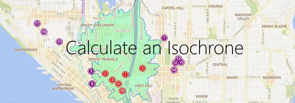 Use Azure Maps to calculate an isochrone to reach your customers